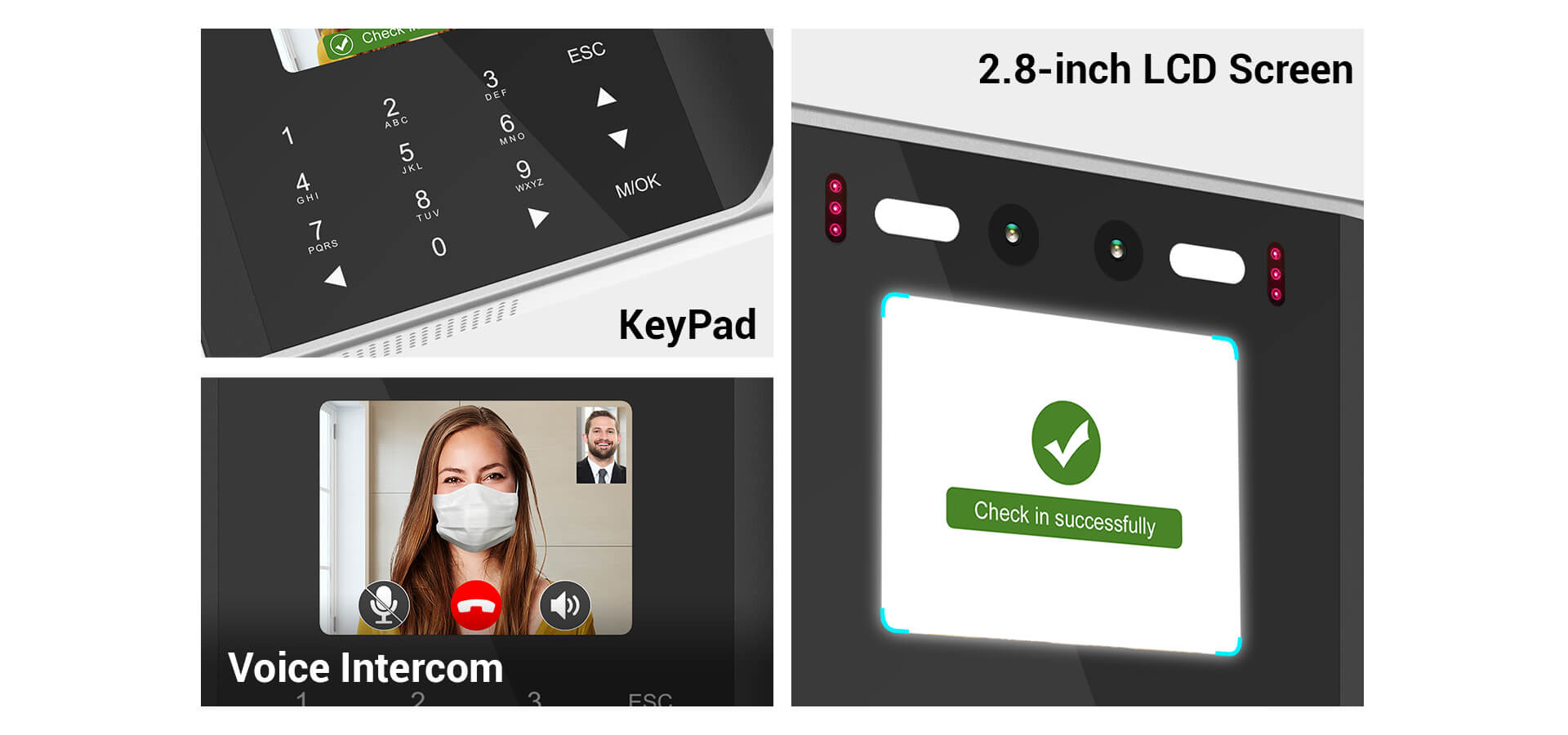 Video Intercom Attendance and Access control machine with keypad