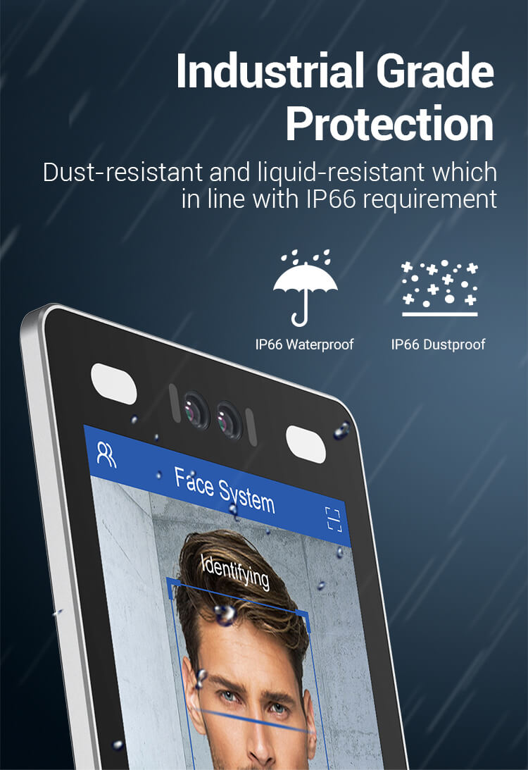 Outdoor IP66 liquid proof Face Detection Recognition device