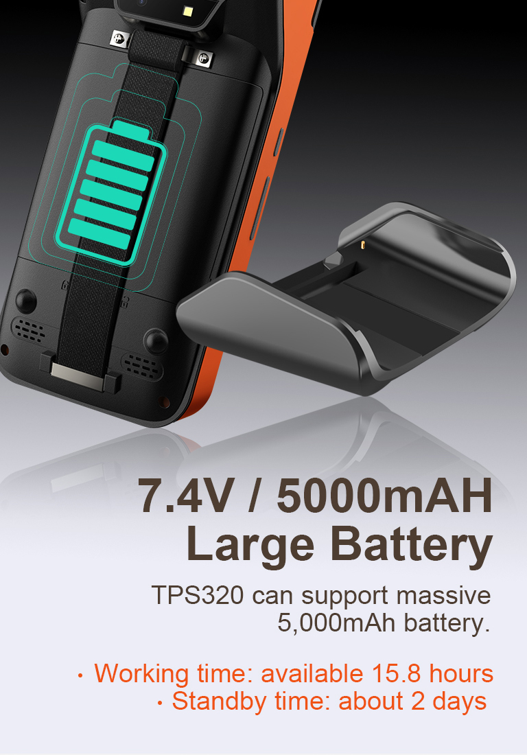 Haneheld android POS TPS320 lasting battery