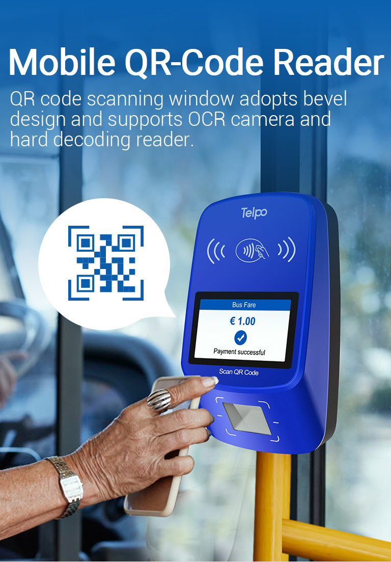 Mobile QR-Code Reader QR code scanning window adopts bevel design, supports an OCR camera and hardware decoding QR-code reader