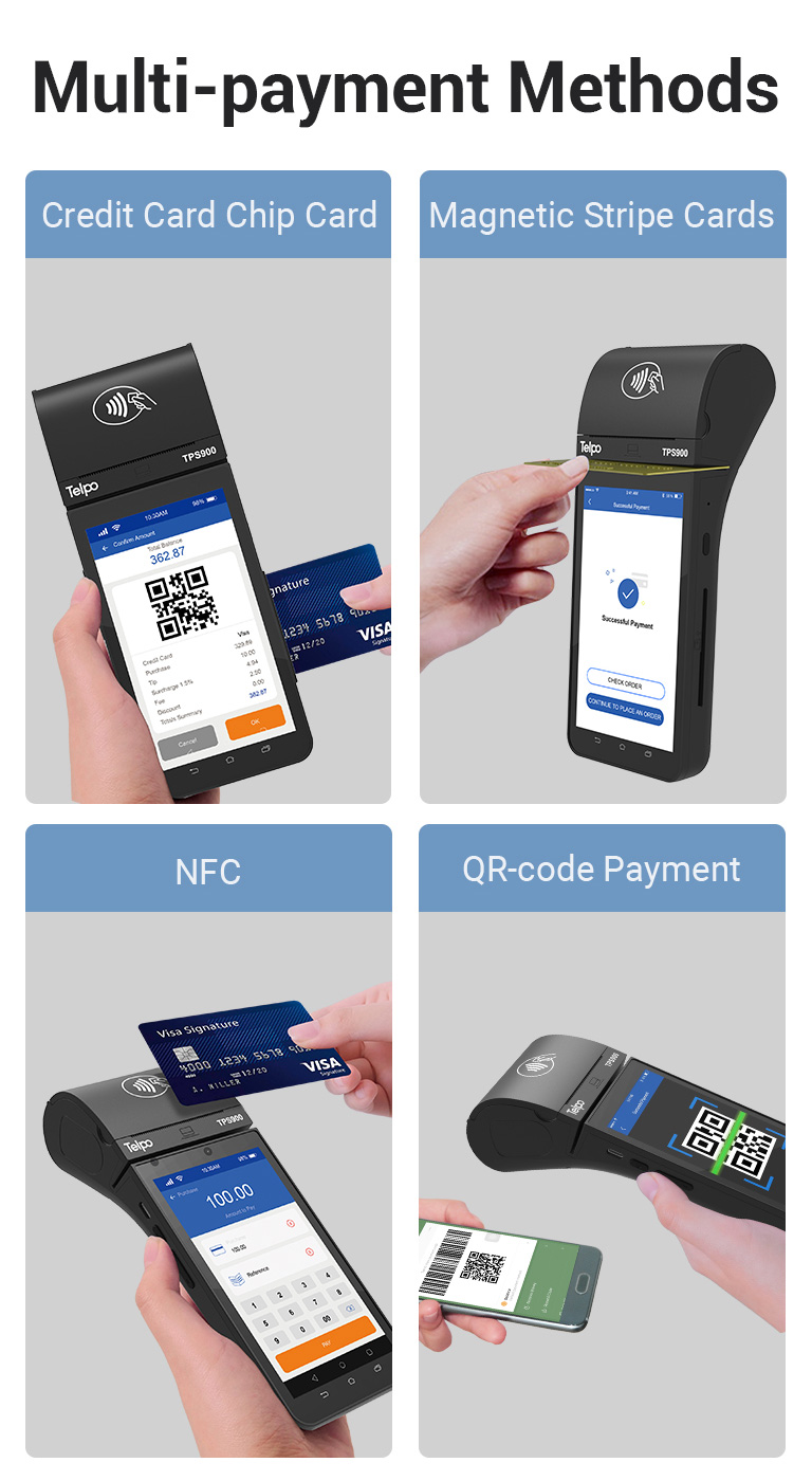 Mobile Credit card terminal TPS900, smart card reader,QR code reader, Magstripe card reader 