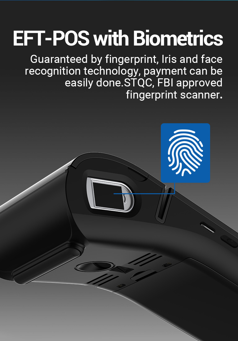 Smart TPS900 Biometric Smart POS Terminal with optional fingerprint reader, iris reader, face reader 