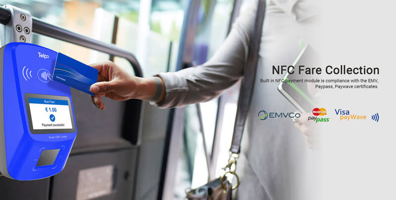 fixed NFC fare collection device in bus tps530
