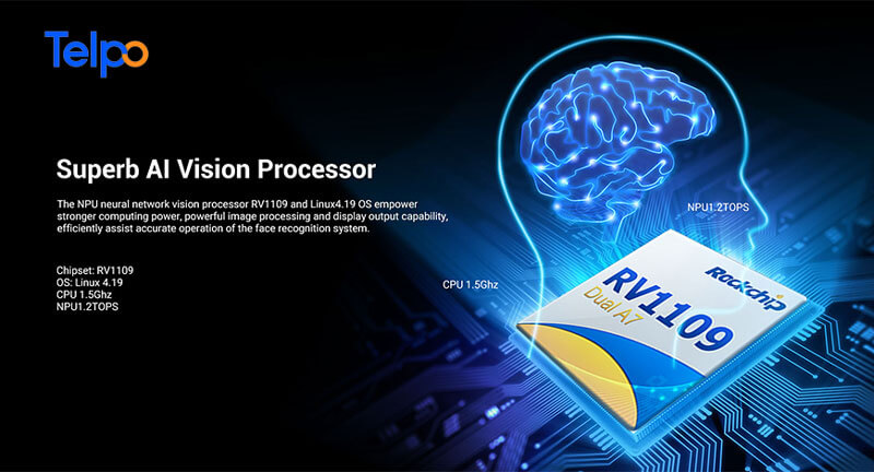 Telpo F8 is built in AI vision processor RV1109