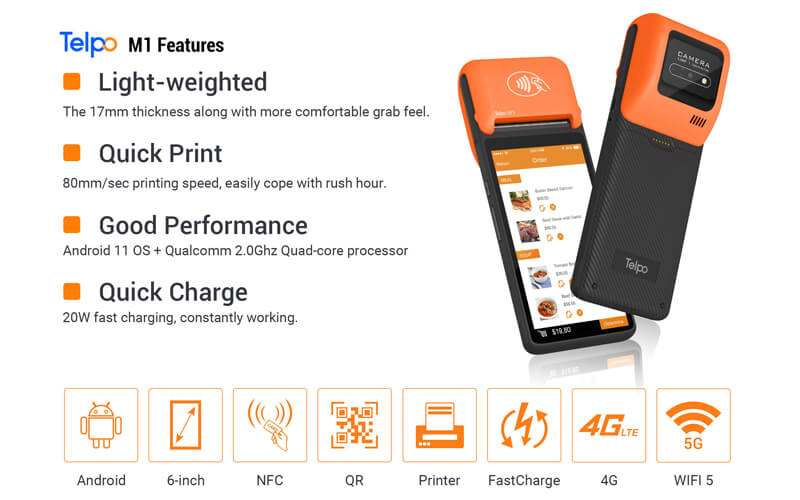 Android POS Terminal Telpo M1 Features