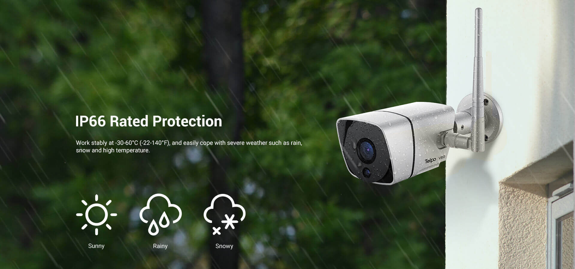 IP66 Rated Protection Network camera for rain, snow, high temperature