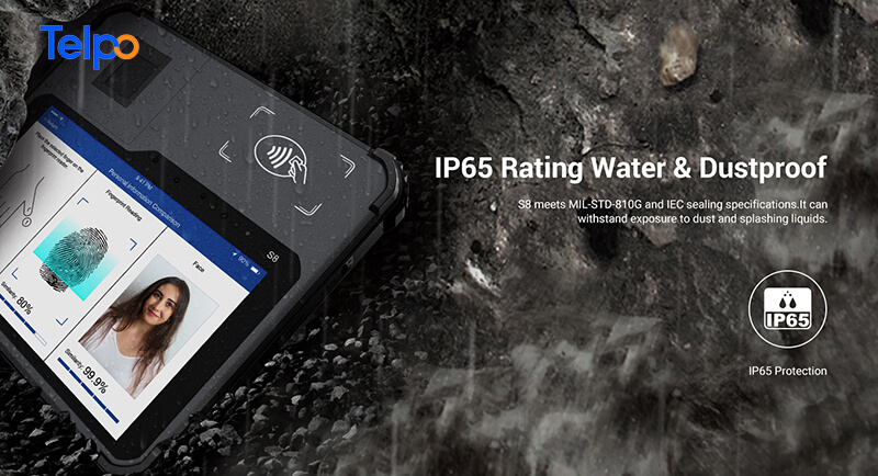  IP65 dust and water resistance tablet telpo s8