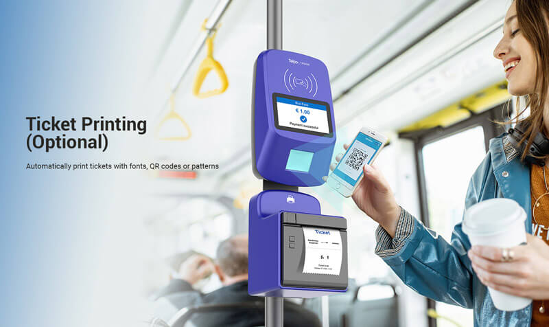 fixed ticketing printer and QR code reader