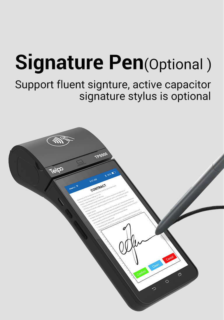 POS with signature pen