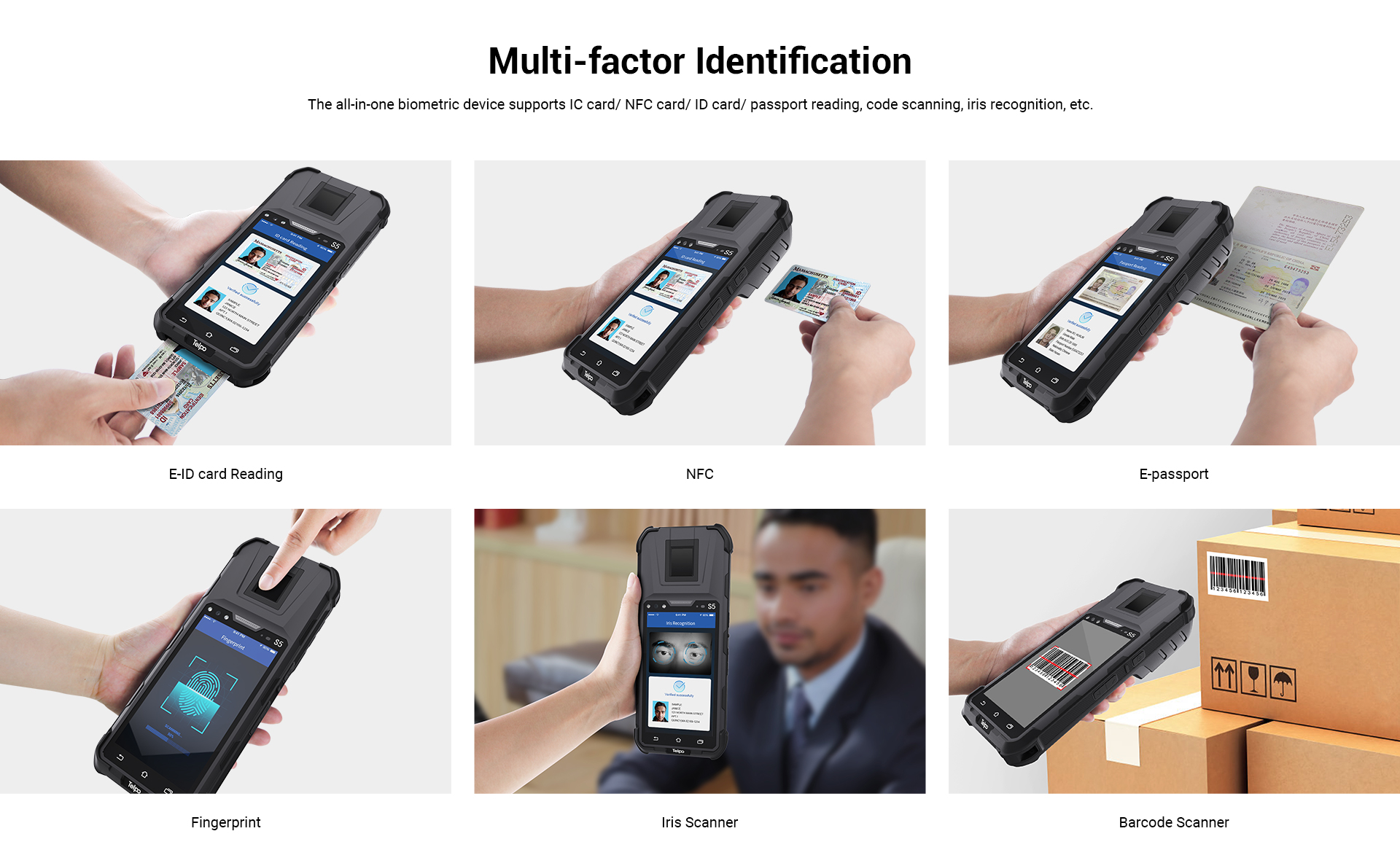 Rugged BIOMETRIC ID Scanner Terminal supports IC card/ NFC card/ ID card