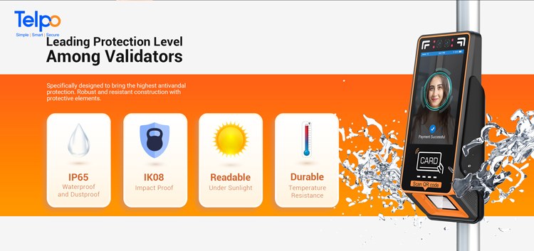 ticket validator IP65 IK08 ticket validator