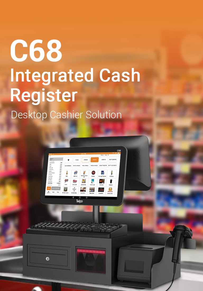 Supermarket Integrated Cash Register with Scanner