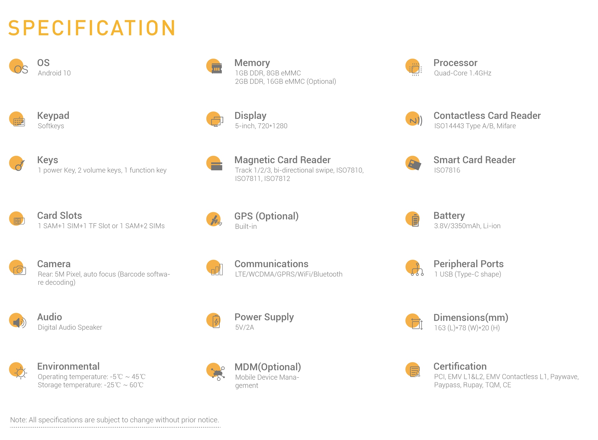 Telpo_P8 Specification pc