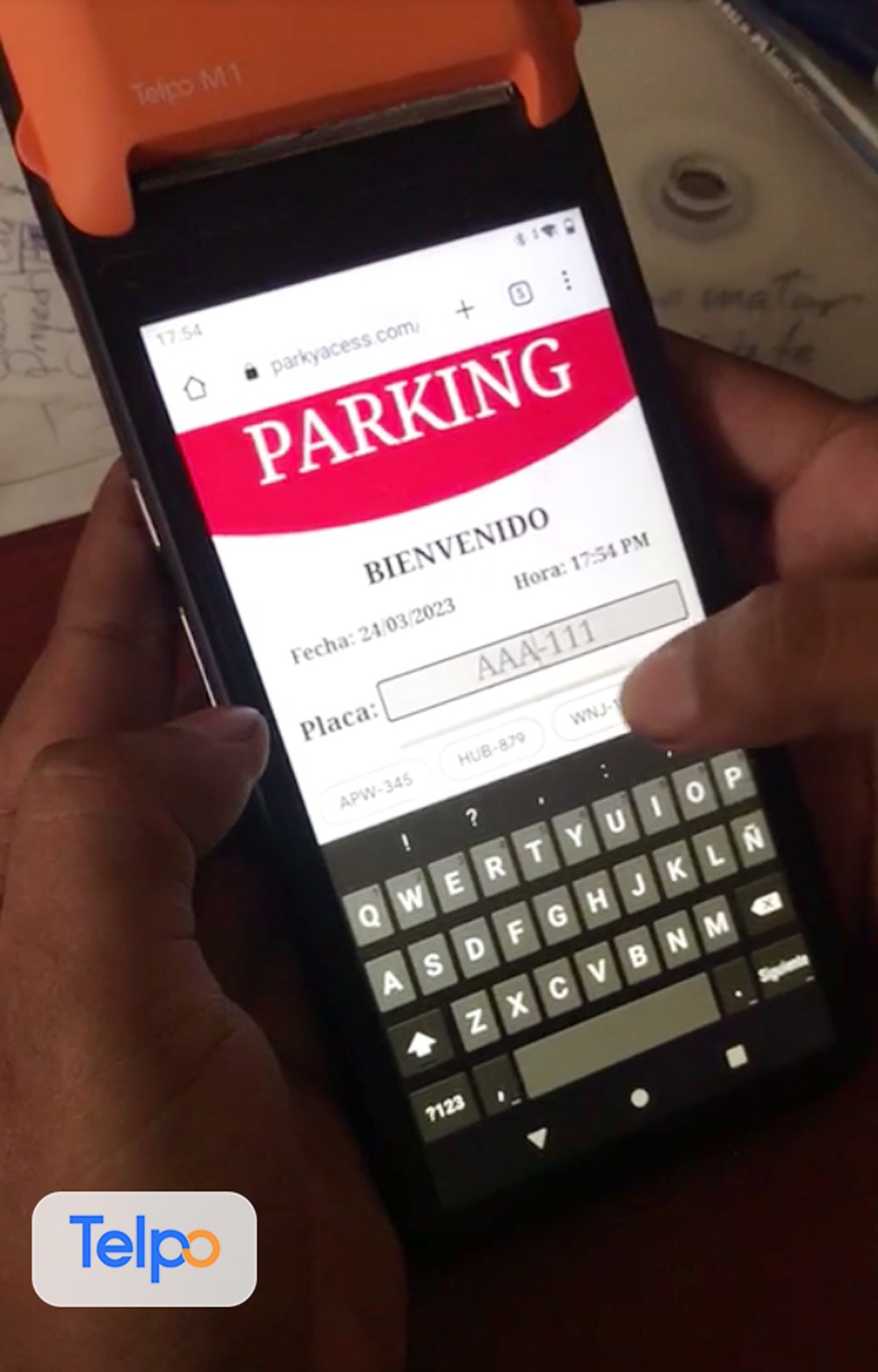 Mobile POS parking charges