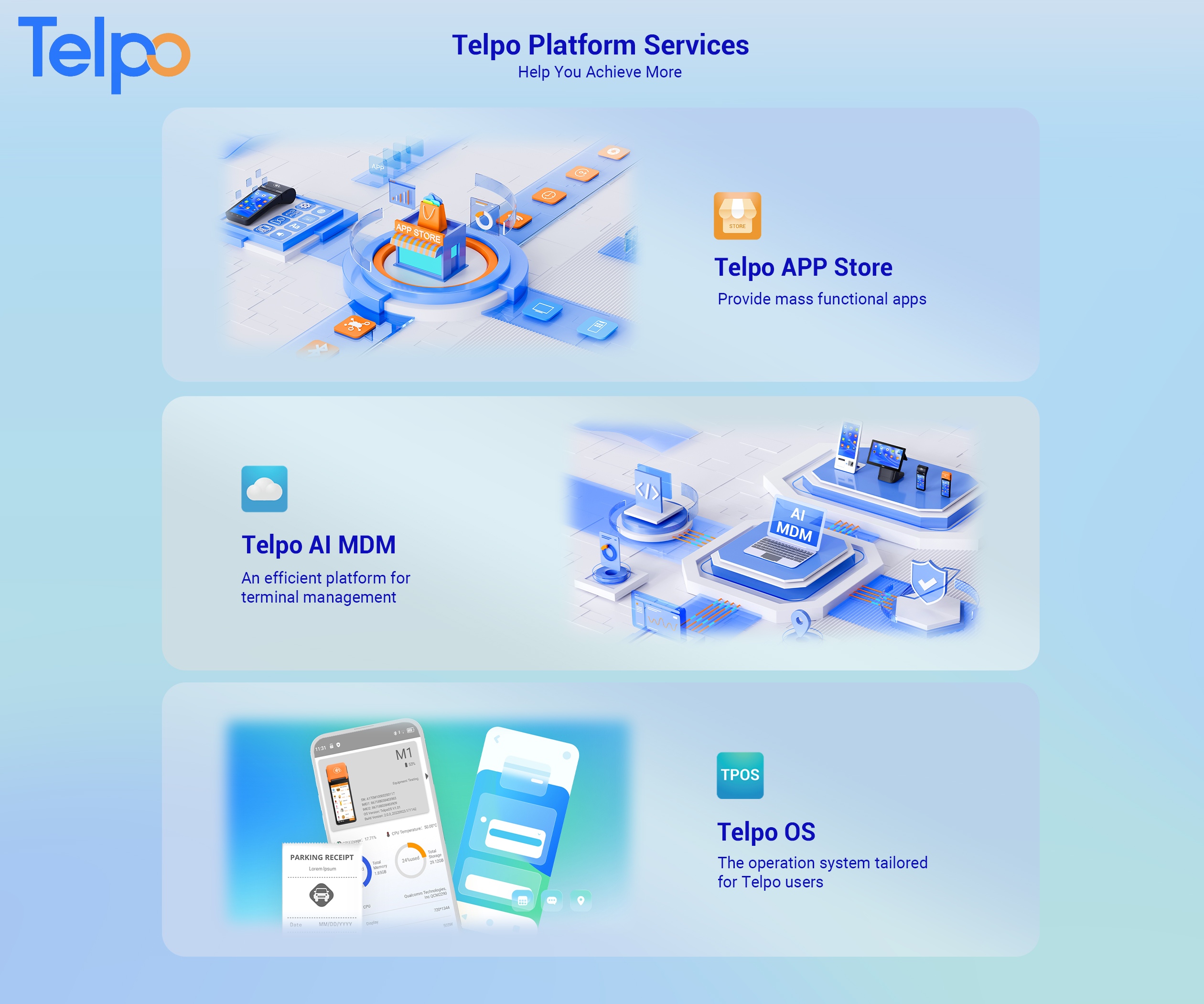Telpo smart POS terminal platform service