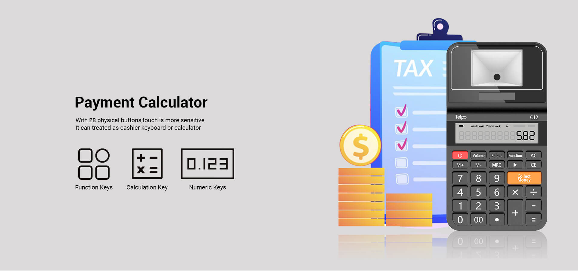 Payment Calculator can treated as cashier keyboard or calculator 