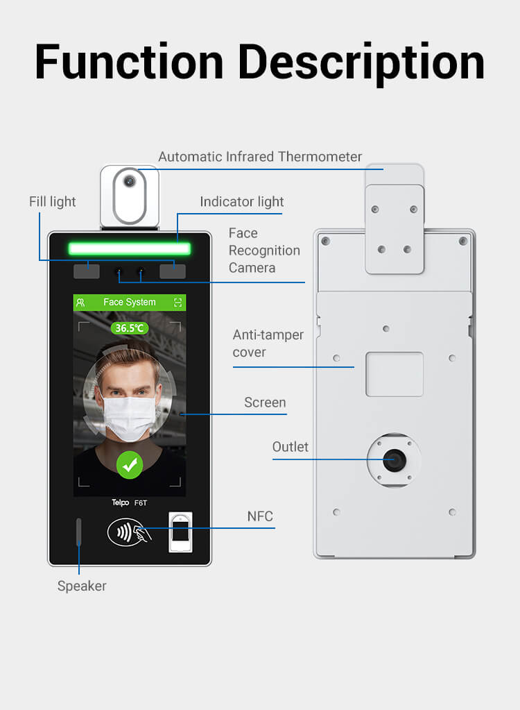 Functions of non-contact face verification infrared thermomether