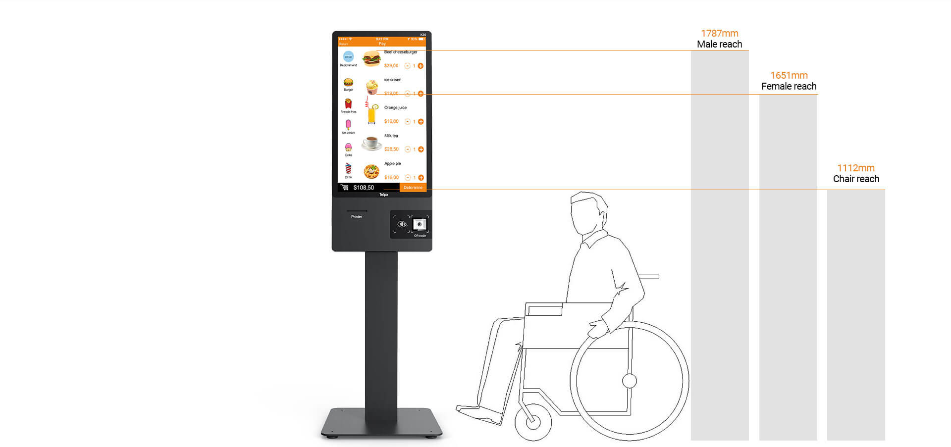User-friendly design self service Kiosk machine