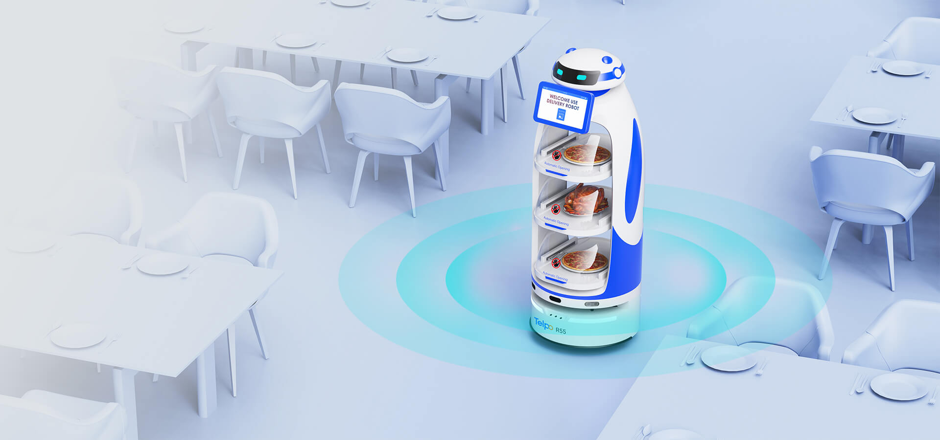 Robot waiter with SLAM positioning and easy to deployment