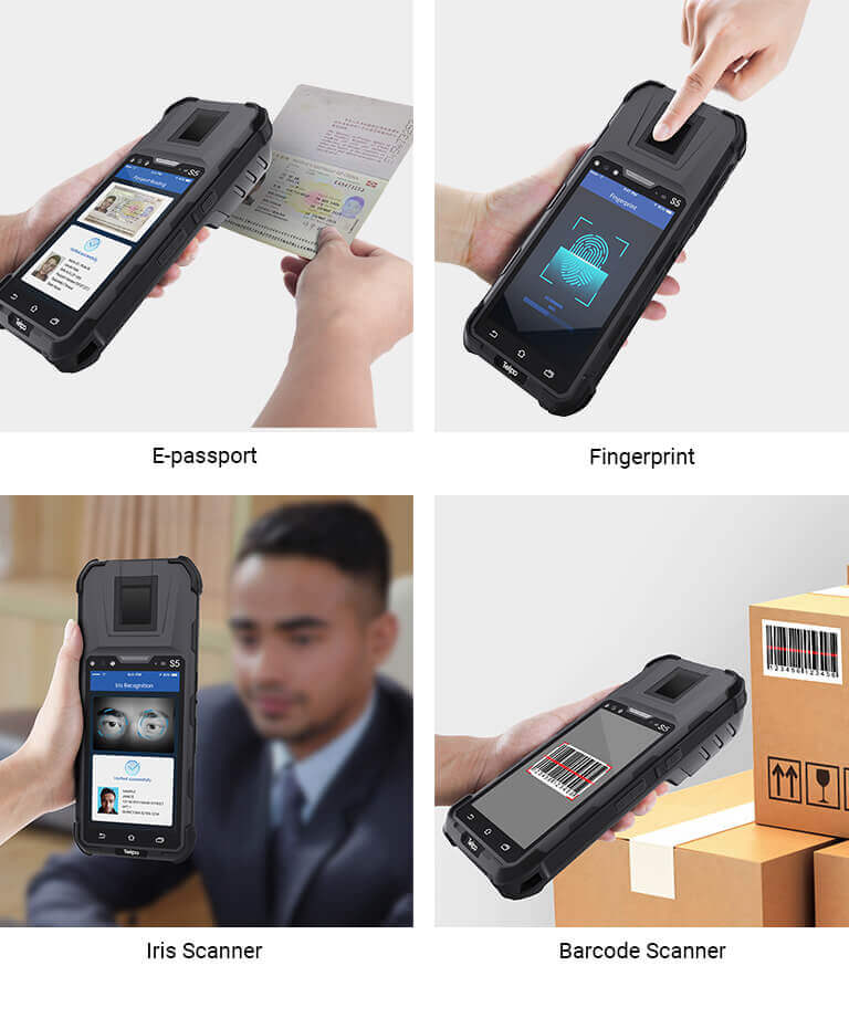 Rugged BIOMETRIC ID Scanner Terminal supports passport reading, code scanning, iris recognition
