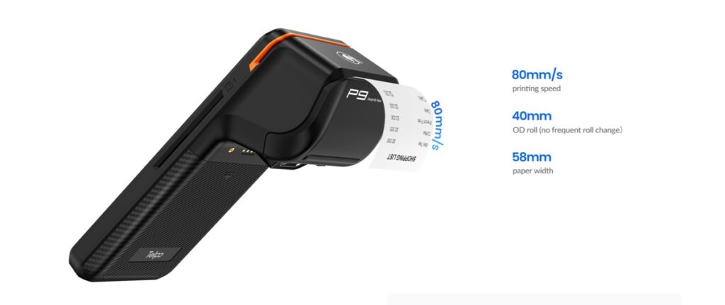 mobile payment terminal with printer