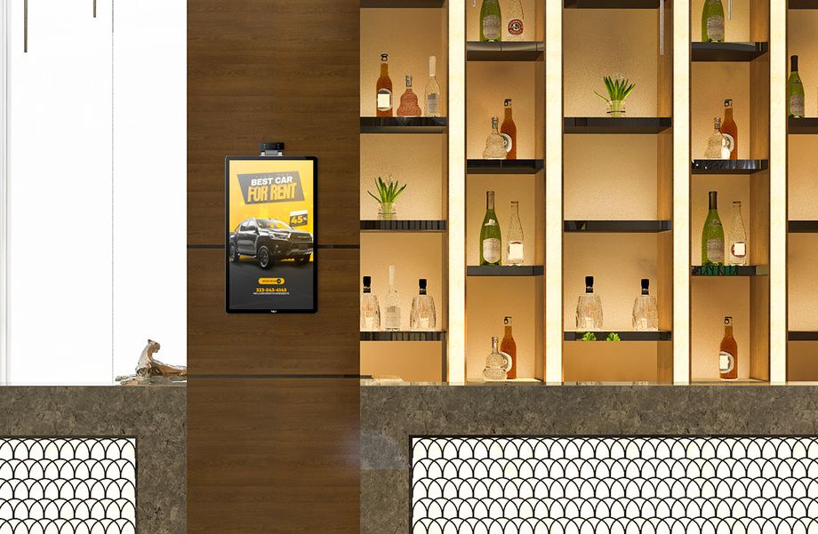 POS monitor in hotel for renting a car