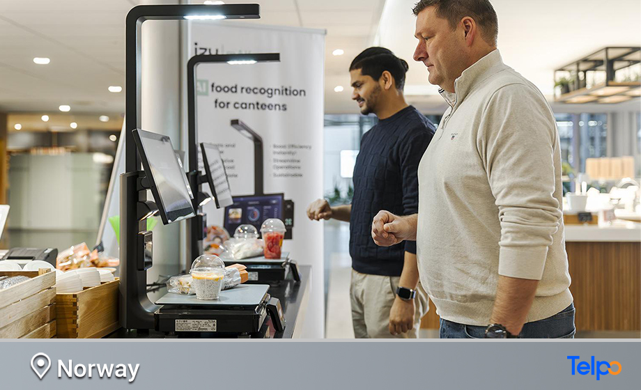 Telpo-C50-food-recognition-AI-self-cash-register-deployed-in-Norwegian-smart-canteen