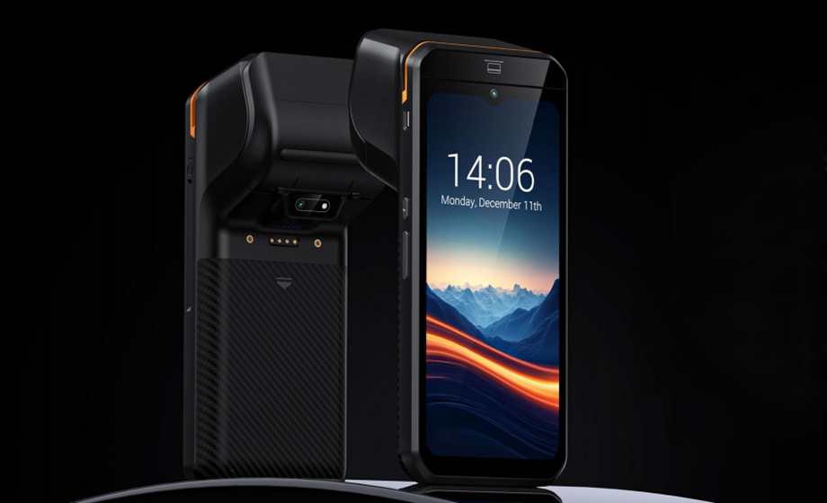 Telpo-P9-portable-card-reader-machine-red-dot-award-2026-winner-industrial-design-black-orange