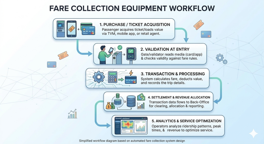 fare collection equipement workflow